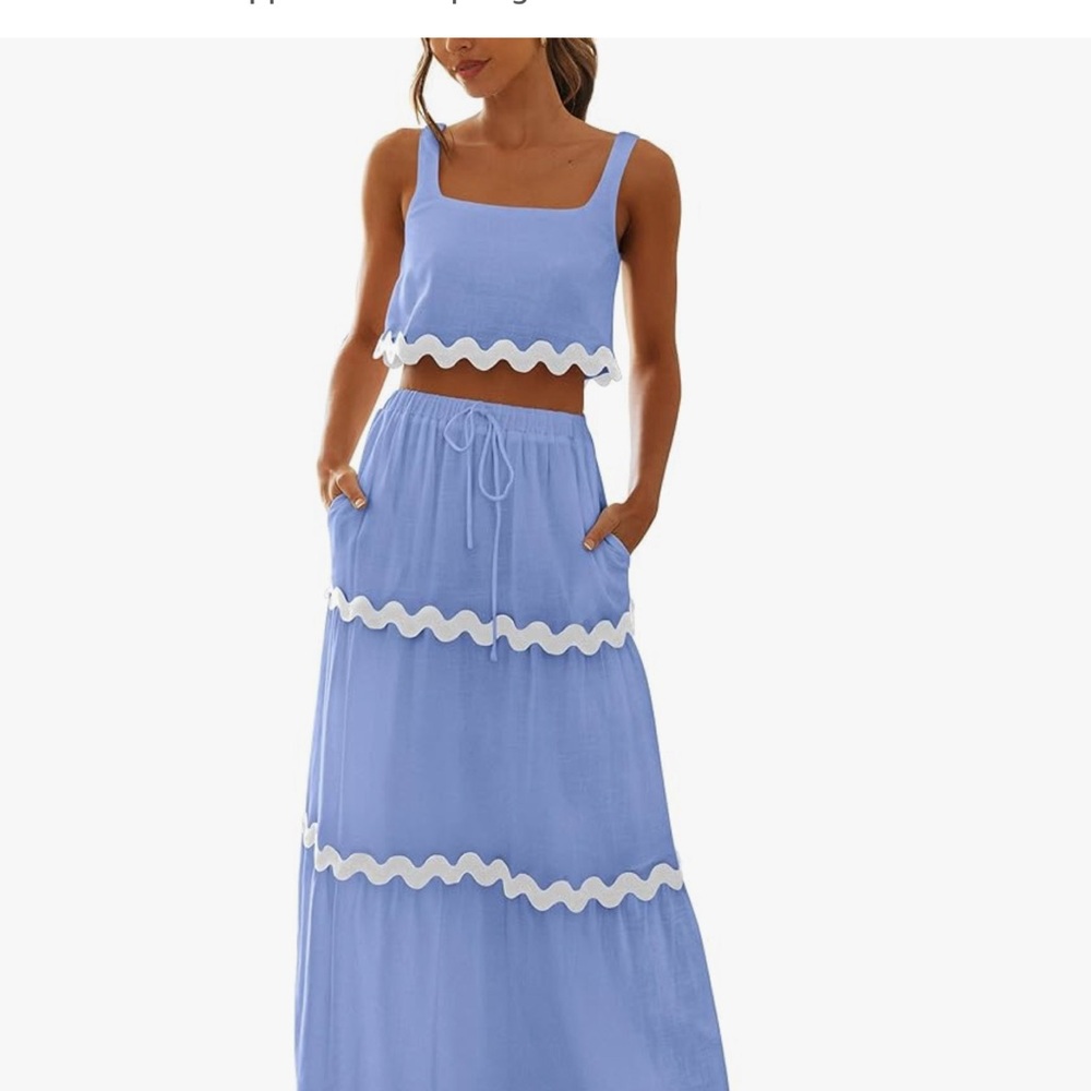 2 piece outfit, Sleeveless crop tank with high waisted maxi skirt. New with tags